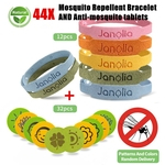 12pcs pulseira repelente de mosquitos e 32 PCS comprimidos anti-mosquito mosquito inseto bug bandas de pulseira para caminhadas ao ar livre camping