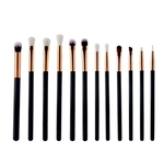 12pcs / set Makeup Brushes cabo de madeira Castanho Dourado Nylon Eye Escovas Para Eyeshadow