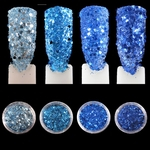 4 Caixa Mixed Glitter Powder Sequins DIY Nail Art Manicure Tips Pigment Decoration