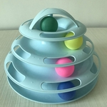 4 camadas Interativo Turntable Toy enigma Pista Torre com as esferas para animais de estimação Cats