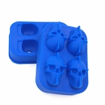 4-Cavity Crânio Ice flexível molde de silicone fácil libertação Realistic Crânio Ice Cube Redbey