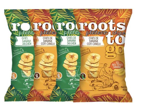 4 Chips de Banana 45g - Roots To Go