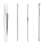 4 Piece Set Aço Inoxidável Acne Needle Blackhead Acne Needle ferramenta de beleza
