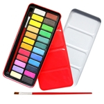 24 pó de cor sólida Watercolor Pigment Set com a caixa vermelha
