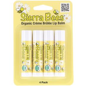 4 Sierra Bees Bálsamos Orgânicos Lábios Creme Brulée 4,25g