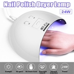 24W Pro Nail Polish Dryers Lâmpadas LED UV Gel Acrílico Curing Light Manicure Timer