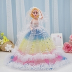 40 centímetros dos desenhos animados férias boneca loura que desgasta colorido vestido de princesa Menina bonito presente das crianças