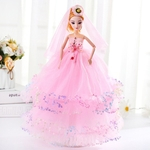 40CM Olhos 3D colorida Lace Grande Wedding Dress Toy Boneca