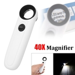 40X Lupas Lupas de Mão Lupa Com 2 LED Para Leitura de Avaliação de Jóias Reparando Trabalho Próximo