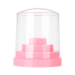 48 buracos de pregos de plástico Nail Art broca Stand Holder Broca Mostrar Organizer Box-de-rosa