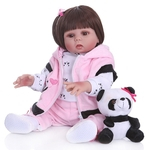 48cm NPK boneca renascido do bebê Brinquedos Boneca com Curls Cabelo Liso para o aniversário Criança Toy Bath presente