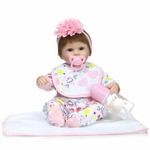42cm simulação completa de silicone recém-nascidos Dolls estilo de vida princesa Bebê Educação Toy Super Helper Comfort bebê macia