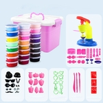 24Colors / Set Diy Lightweight argila Plasticine enigma Mud brinquedo para crianças (Caixa de armazenamento de cor aleatória)