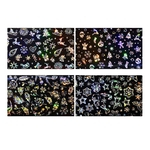 4pcs Chirstmas Glitter Stars Nail Art Stickers Sparkly DIY Decalques Para Unhas