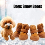 4pcs Dogs neve botas de inverno quente e macio acolhedores Cashmere Cachorro Shoes Anti-skid