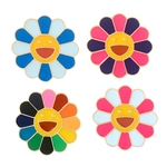 4pcs Esmalte Pin Sol Flores Cartoon Lapela Broche Emblema Para Decoração Saco De Roupas