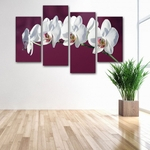 4pcs grande ameixa branca lona fotos de orquídeas pintura decoração de parede sem moldura