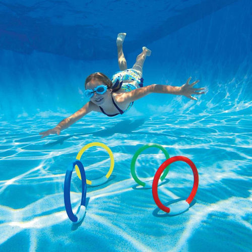 4PCS / Lot Underwater Dive Swimming Pool Water Anel Mergulho Toy Praia Verão Natação Aid for Children