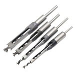 4pcs Set Alloy Square Hole Saw Cutter Mortising Chisel Woodworking Broca