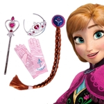 4pcs / set luvas de pelica Princesa Cosplay Crown Magic Stick peruca Braid Onaments cabelo