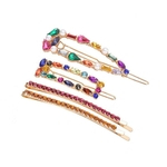 4pcs \\ / Set Mulheres coloridas grampos de cabelo de cristal da vara Barrette Slides Hairpin Acessórios modernos