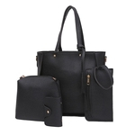 4Pcs / Set Mulheres PU de couro da moda bolsas franjadas Definir Satchel + Bolsa + Cartão Bag + Carteira
