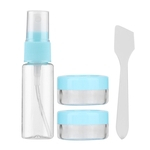 4pcs / Set portátil reutilizável Vazio maquiagem frasco de spray Kit Loção Creme Jars Container (azul)
