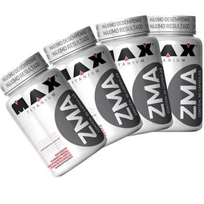 4x Zma Max Titanium 90 Capsulas - Aumento de Testosterona - 4 X 90 Caps-SEM SABOR