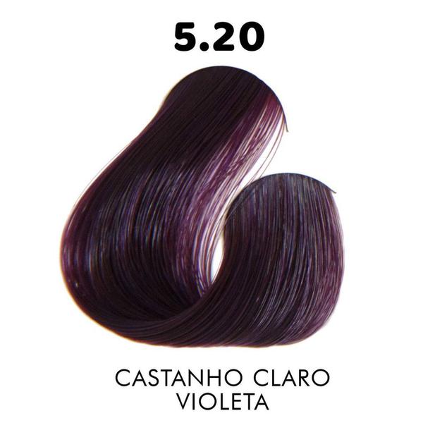 5.20 Castanho Claro Violeta Therapy Color Coloração Permanente 60g Sanro Cosméticos