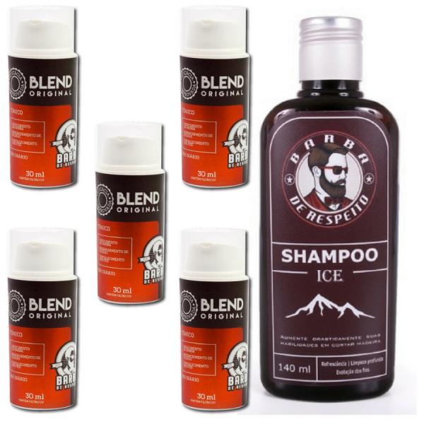5 Blend Original 30 Ml + Shampoo Ice 140 Ml Barba de Respeito