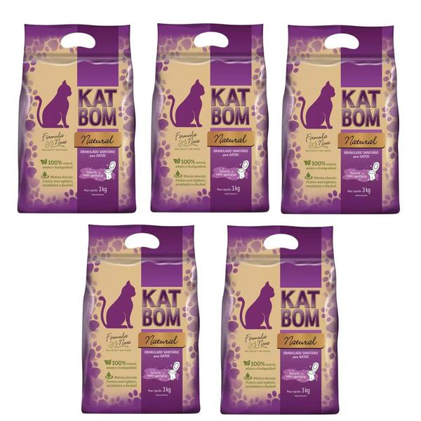 5 Kat Bom Natural Granulado Sanitário para Gatos - FVO 3kg