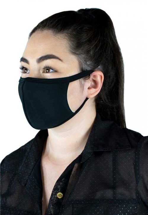 5 Máscaras Tecido Rosto Dupla Ninja Proteção Lavável não Descartavel Preta