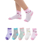 5 Par bebê Crianças bonitos dos desenhos animados Cotton Socks respirável suor absorventes meias tornozeleira Casual