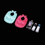 5 Pcs Casa De Bonecas Em Miniatura Bebê Garrafas De Leite Babador & Shampoo Berçário Acessórios