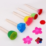 5 Pcs Muito Sponge Escova Children Art DIY Tools padrão pintura colorida da flor Desenho engraçado do bebê Brinquedos