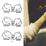 5 Pcs Preto Bonito Elefante À Prova D 'Água Padrão Temporária Body Art Tattoo Stickers
