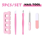 5 Pçs / set Nail Art Tool Kit DIY Manicure Pedicure Nail Care Clipper Presente de viagem