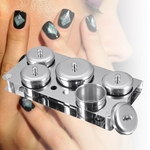 5 pçs / set manicure nail art líquido & pó organizador copo de armazenamento de aço inoxidável