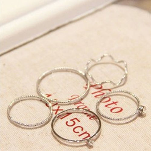 5 PCS / Set Mulheres moda elegante simples anel de dedo Casual Anéis presente perfeito