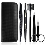 5 pcs / set Pro maquiagem sobrancelha Tools Kit Set Sobrancelha Trimmer pinça Scissor Shaver sobrancelha Comb