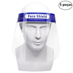 5 Peças Máscara Protetor Facial Escudo da Face Shield Full Face Ajustável Proteção Facial Transparente Máscara de Segurança Isolamento Viseira Chapéu de Pescador Unissex