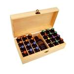 25 Slots Aromaterapia frasco de petróleo essencial de madeira de armazenamento Organizer Caso Box