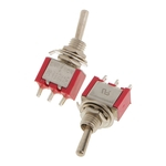 5 X Ligar-fora-em Mini Pequeno Interruptor De Alternância Punho Redondo 3 P Vermelho
