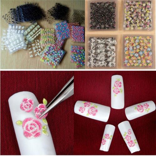 50 Folhas Flor Borboleta 3d Design Nail Art Dicas Etiqueta Diy Manicure Decoração