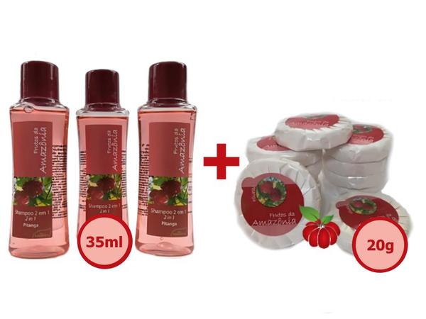50 Kits Sabonete 20g e Shampoo 2 em 1 35ml Pitanga Hotel - Estoril Cosméticos