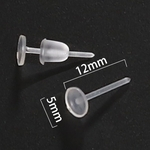 50 pares de brincos Acessórios Ear Stud hipoalergénicos plástico transparente Brincos DIY Fundo Plano Cup Shaped