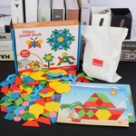 250 Pcs Tangram Madeira Design Geometria Cerebral Treinamento Jogo de Puzzle Brinquedo Educativo Bebê Criança Brinque
