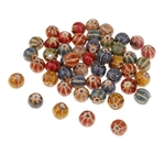 50 Peças Esmalte Melancia Loose Beads Cerâmica Fazer Jóias Encantos 10mm
