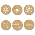 500Pcs Snowflake Seal Sticker Etiquetas De Papel Kraft Etiquetas Envelope Baking Decor