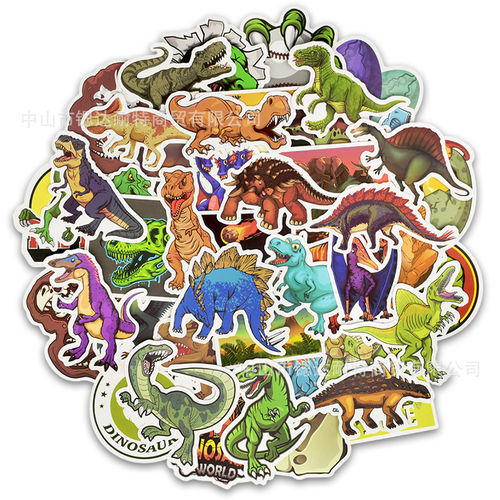 50PCS / Set Dinosaur Sticker Jurássico animal cartoon Brinquedos Educativos Etiquetas para Crianças